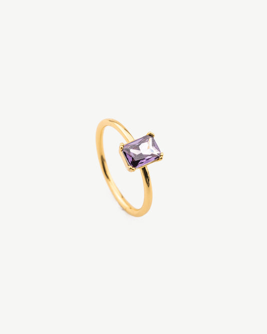 Baguette Amethyst Ring