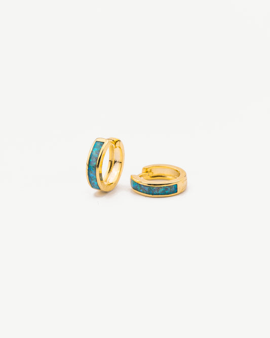 Green Opal Inlay Earrings