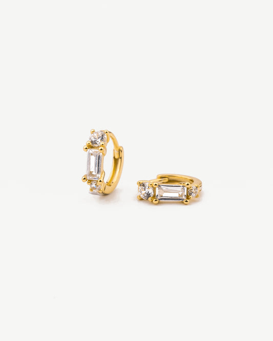 Multi Diamond Hoop Earrings