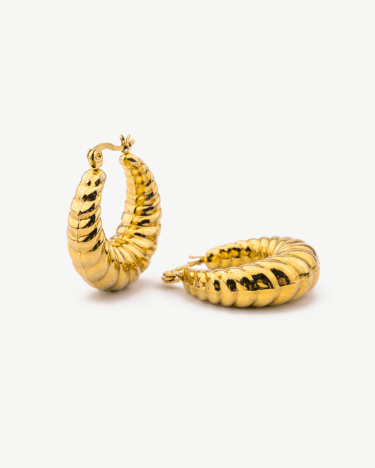 Chunky Twist Hoop Earrings