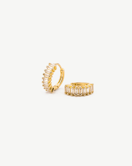 Diamond Baguette Hoop Earrings