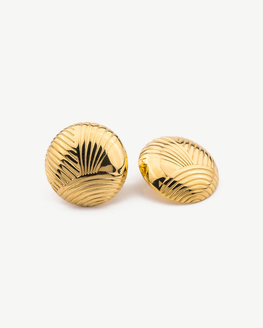 Ribbed Oversize Stud Earrings