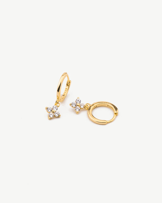 Clover Diamond Hoop Earrings