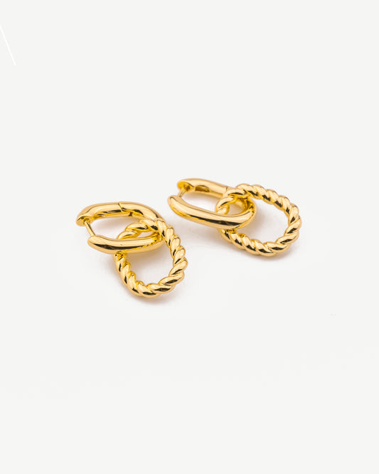 Twisted Dangle Link Earrings