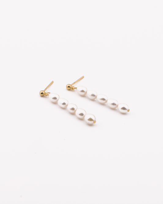 Long Pearl Dangle Earrings
