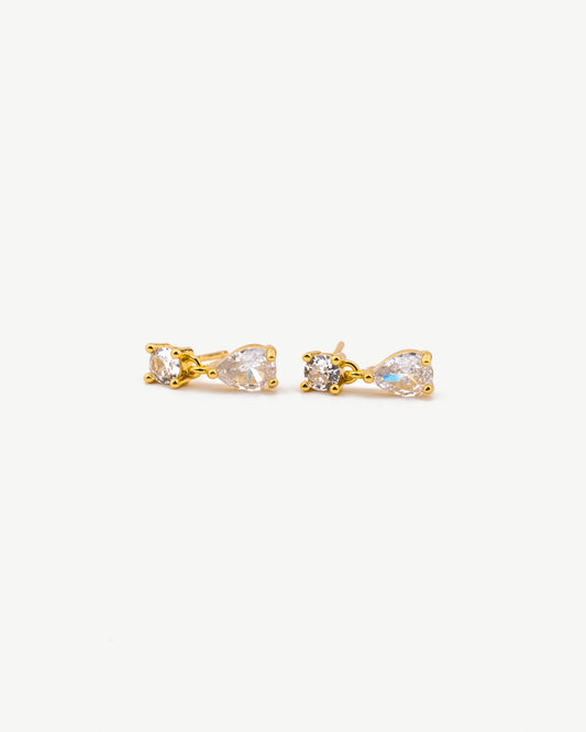 Teardrop Diamond Drop Studs