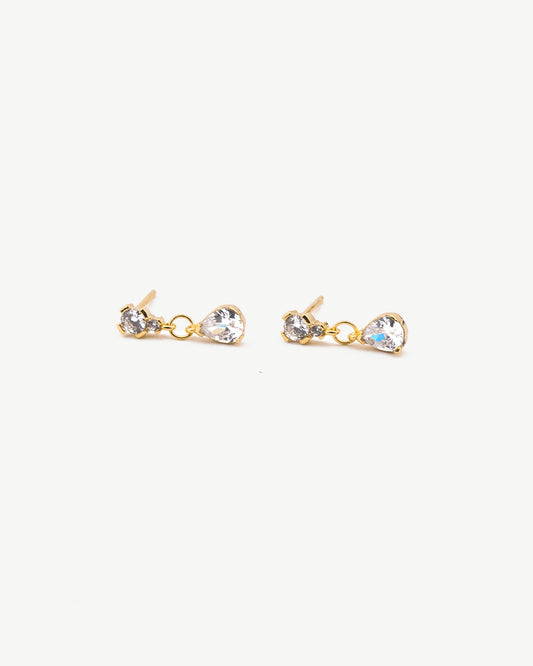 Teardrop Diamond Dangle Studs