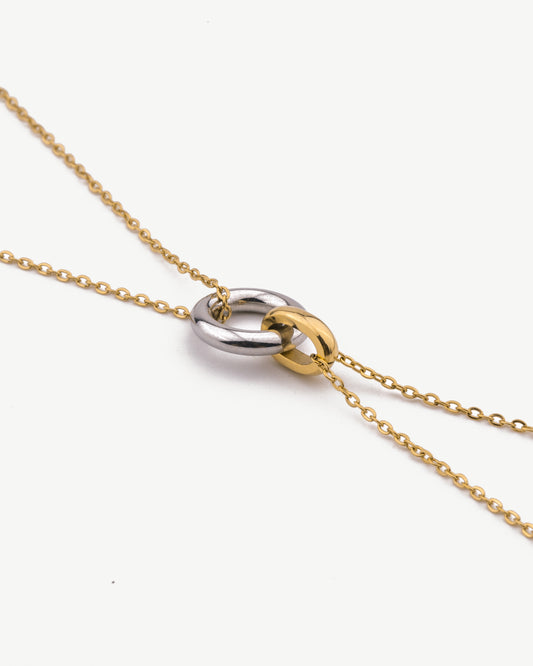 Interlocking Mixed Metal Necklace