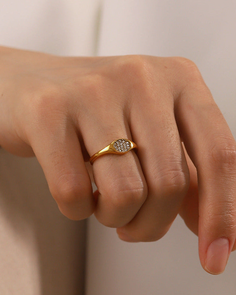 Pave Signet Ring