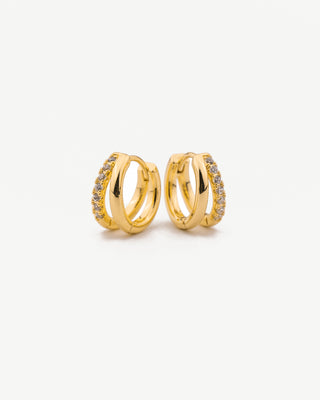 Pave Double Hoop Earrings