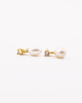 Pearl Drop Diamond Studs