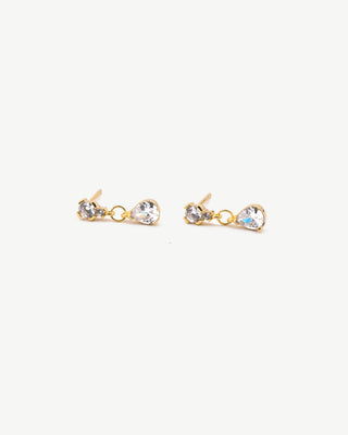 Teardrop Diamond Dangle Studs