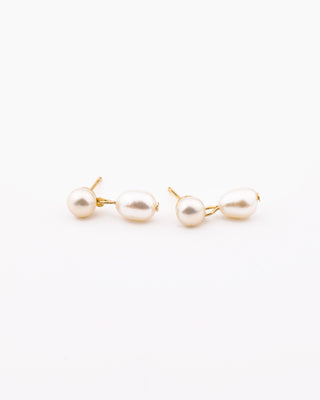 Double Pearl Drop Earrings