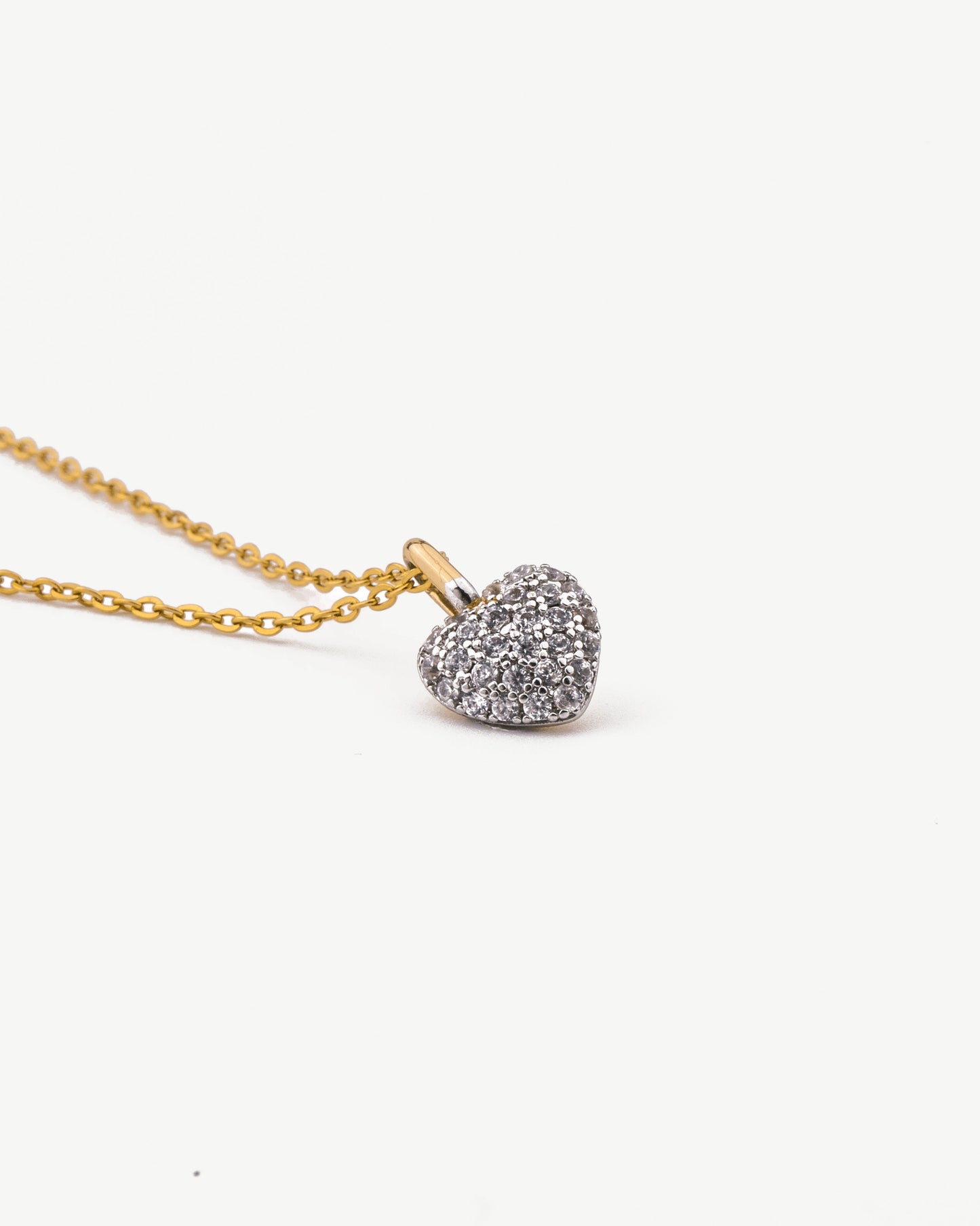 Puffy Diamond Heart Necklace