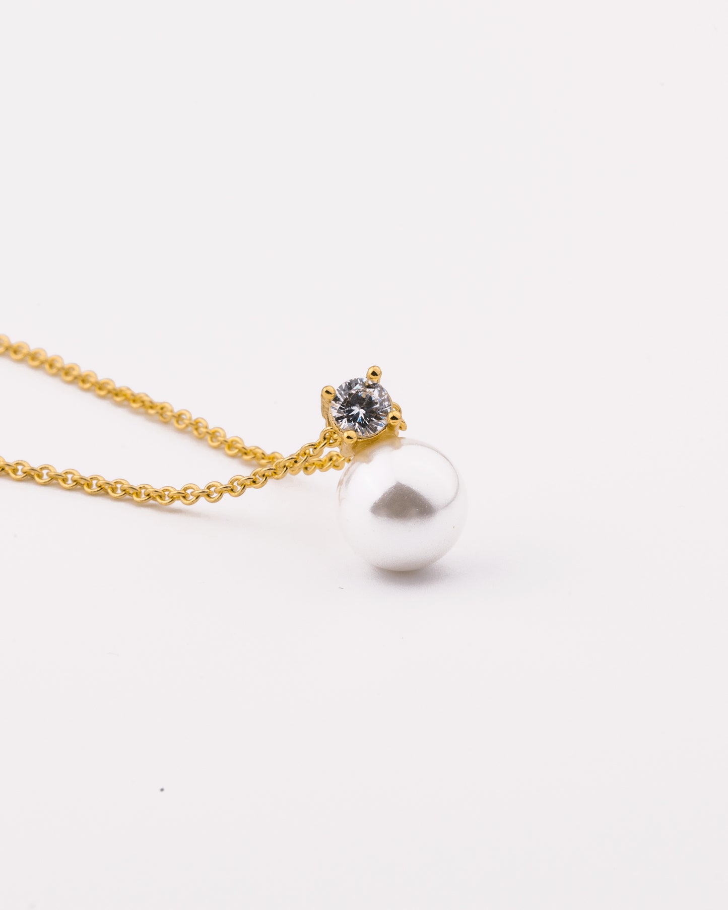 Pearl Diamond Pendant Necklace