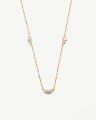 Triple Diamond Station Necklace