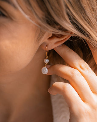 Pearl Dangle Hook Earrings