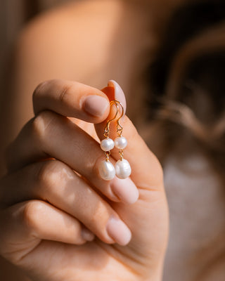 Pearl Dangle Hook Earrings
