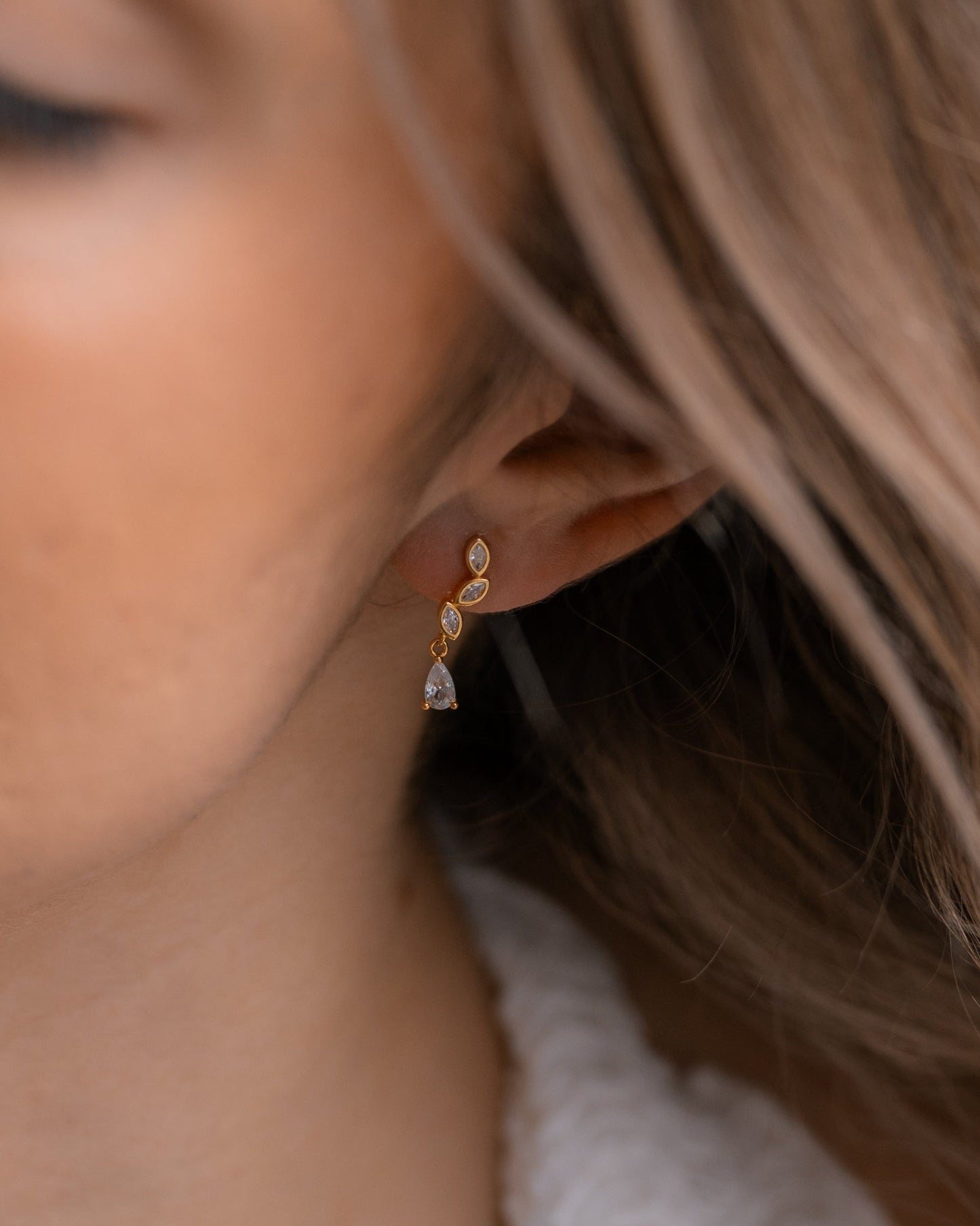Cluster Marquise Diamond Earrings