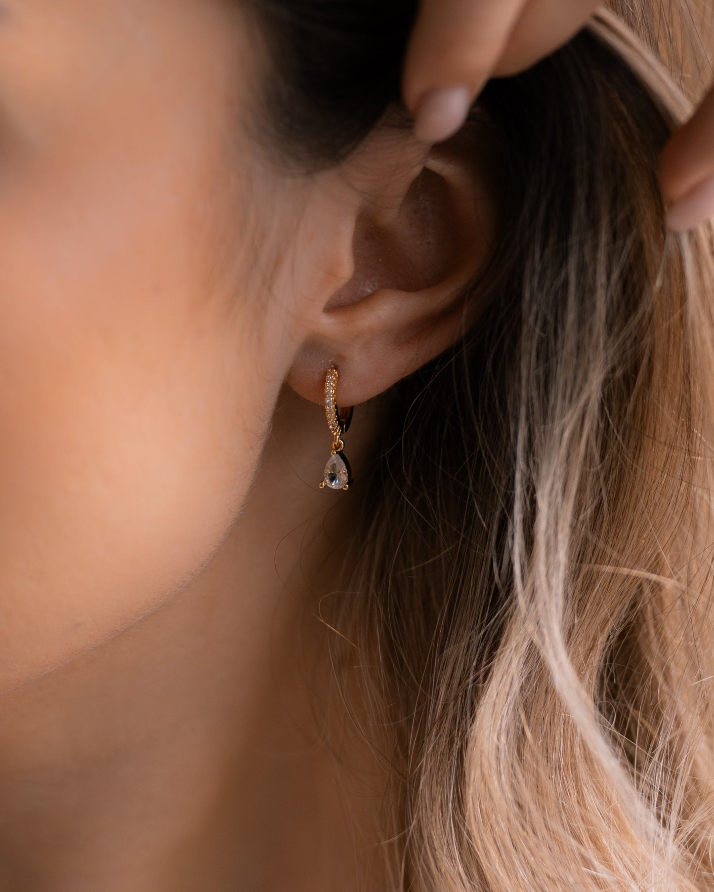 Teardrop Diamond Dangle Earrings