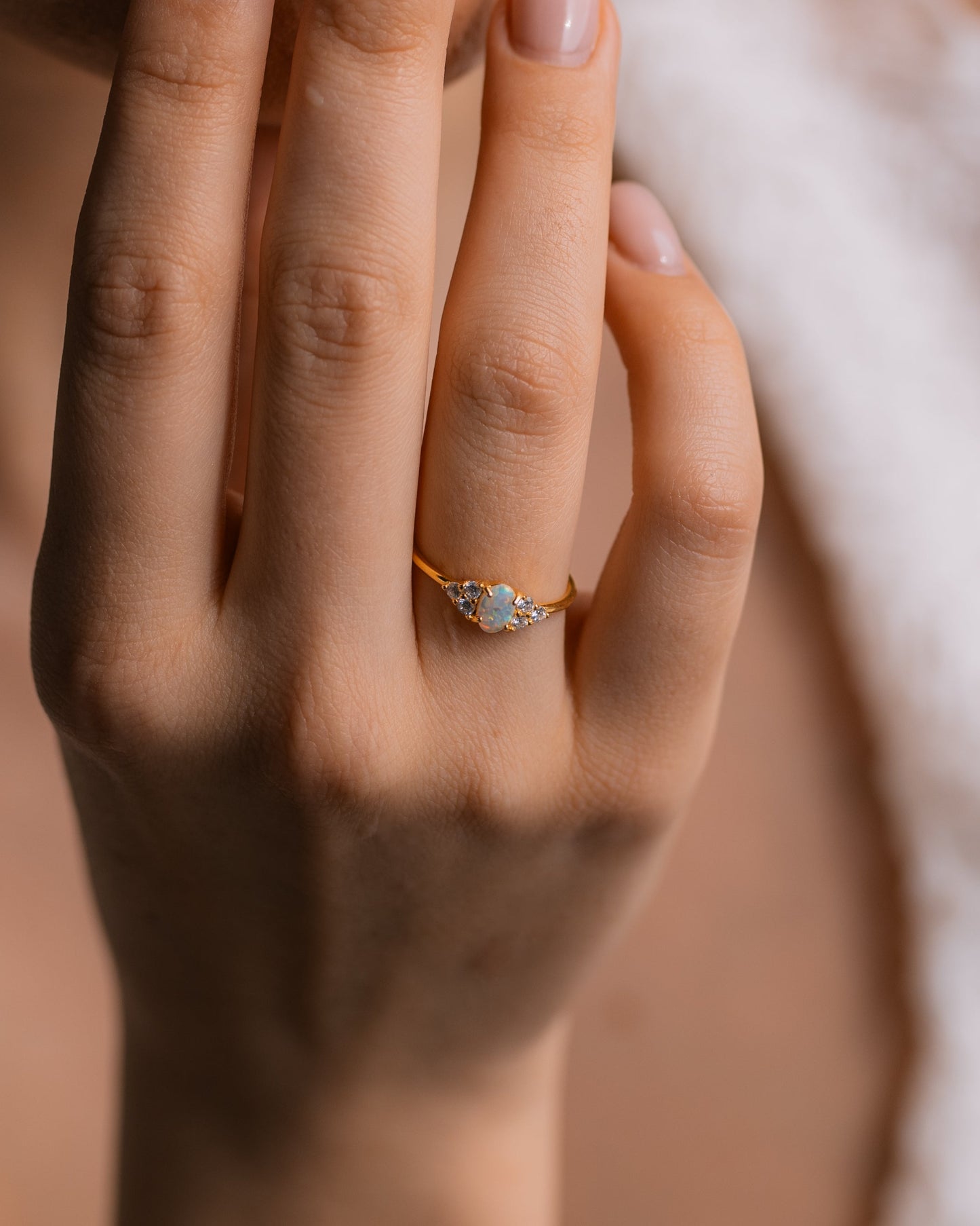 Opal Diamond Ring