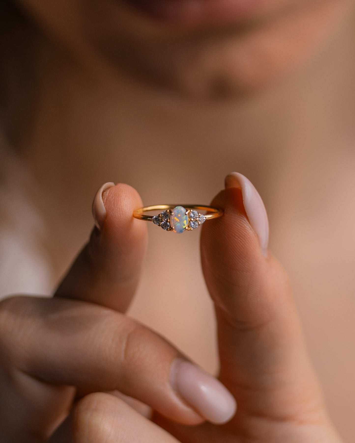 Opal Diamond Ring