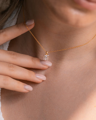 Baguette Diamond Tag Necklace