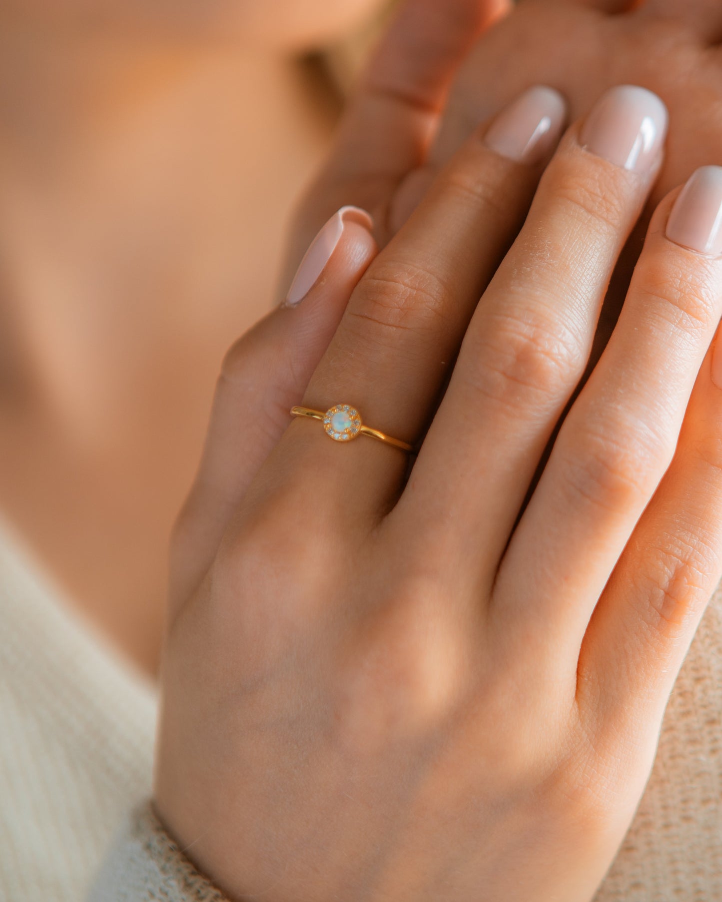 Opal Halo Ring