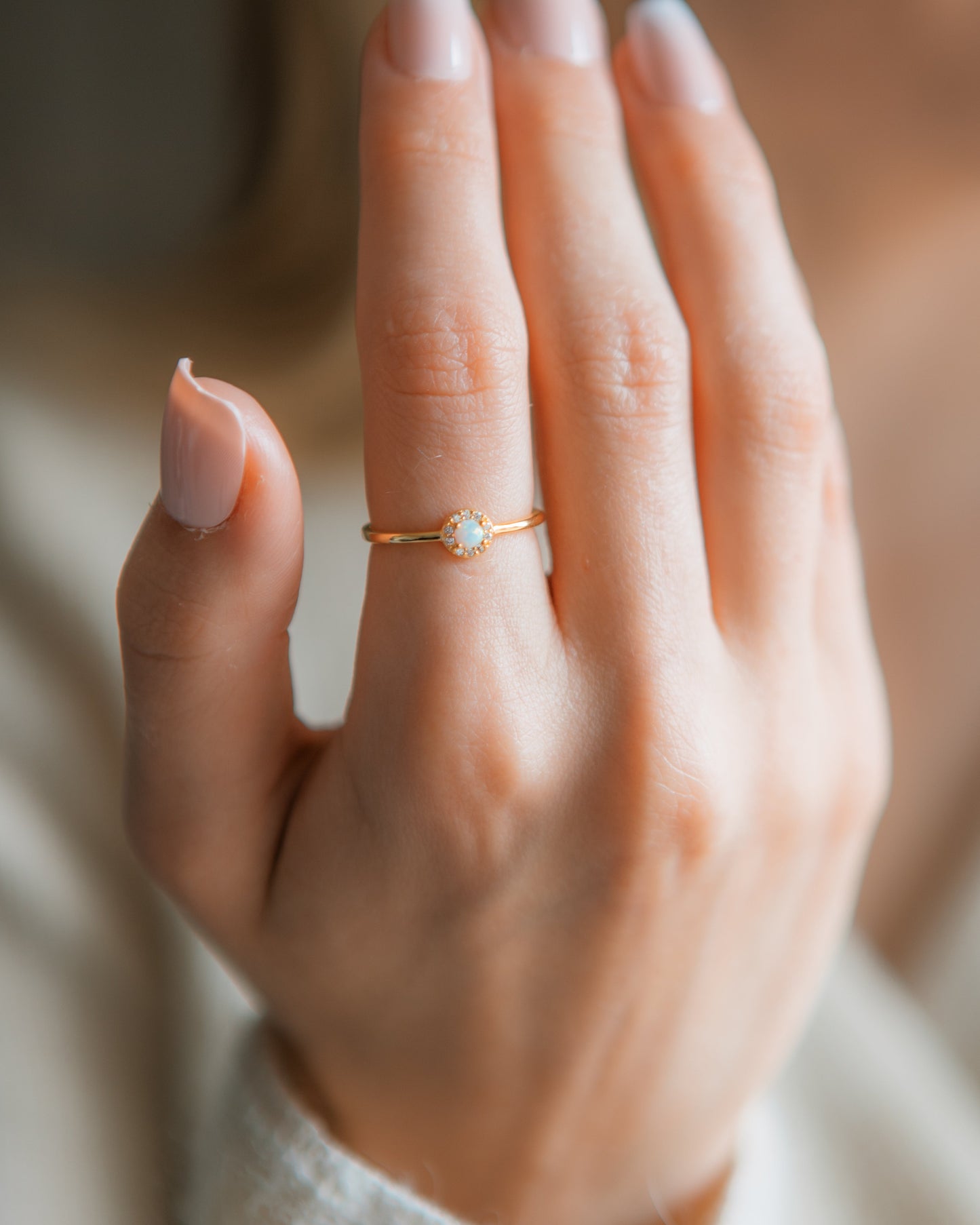 Opal Halo Ring