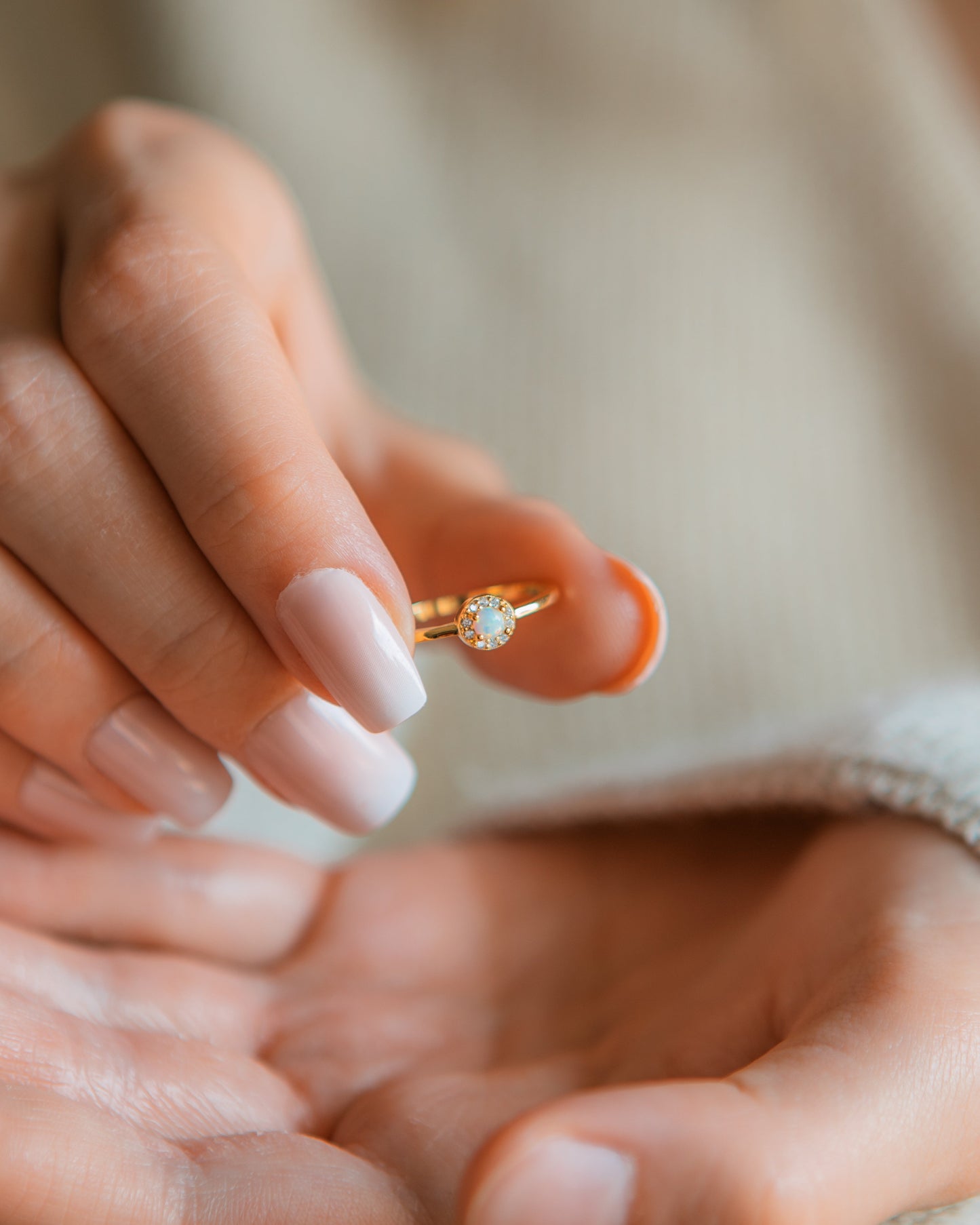 Opal Halo Ring