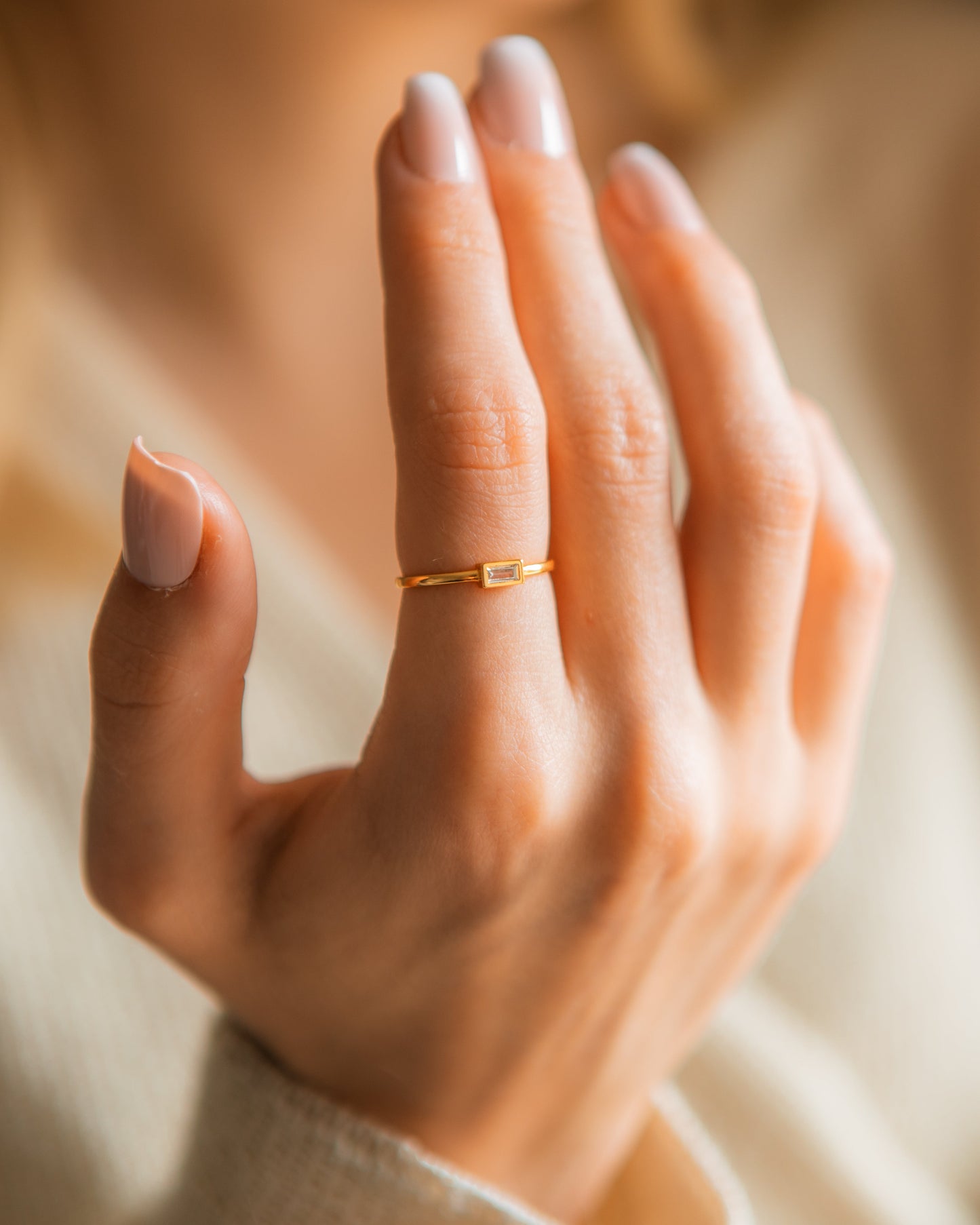 Bezel Baguette Diamond Ring