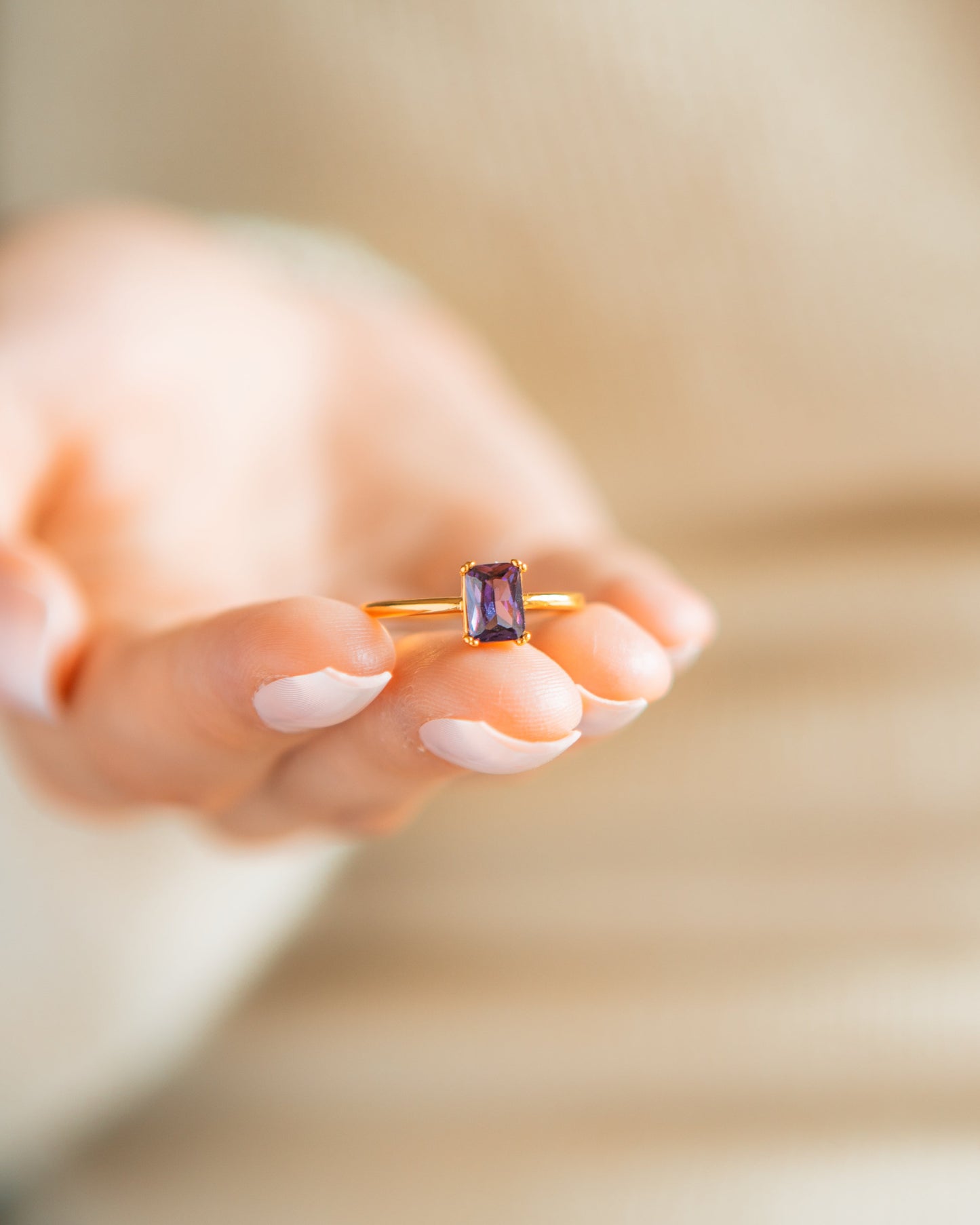 Baguette Amethyst Ring