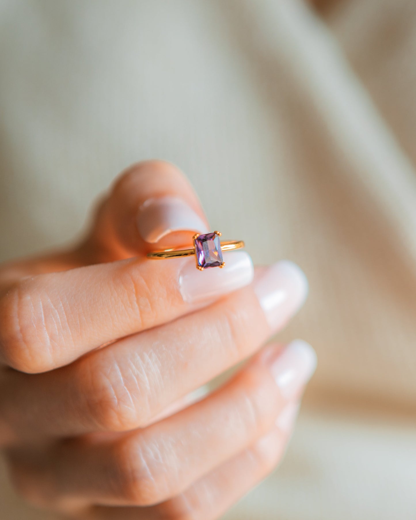 Baguette Amethyst Ring
