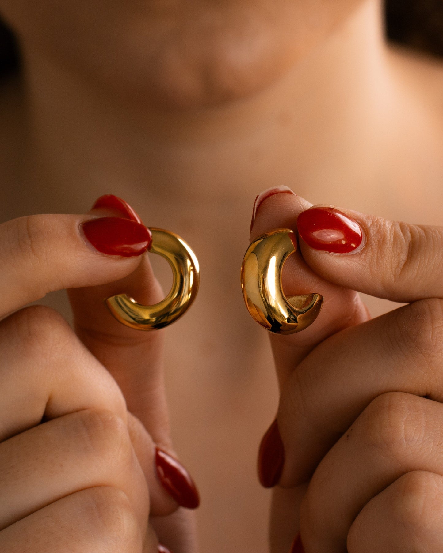 Chunky C Hoop Earrings