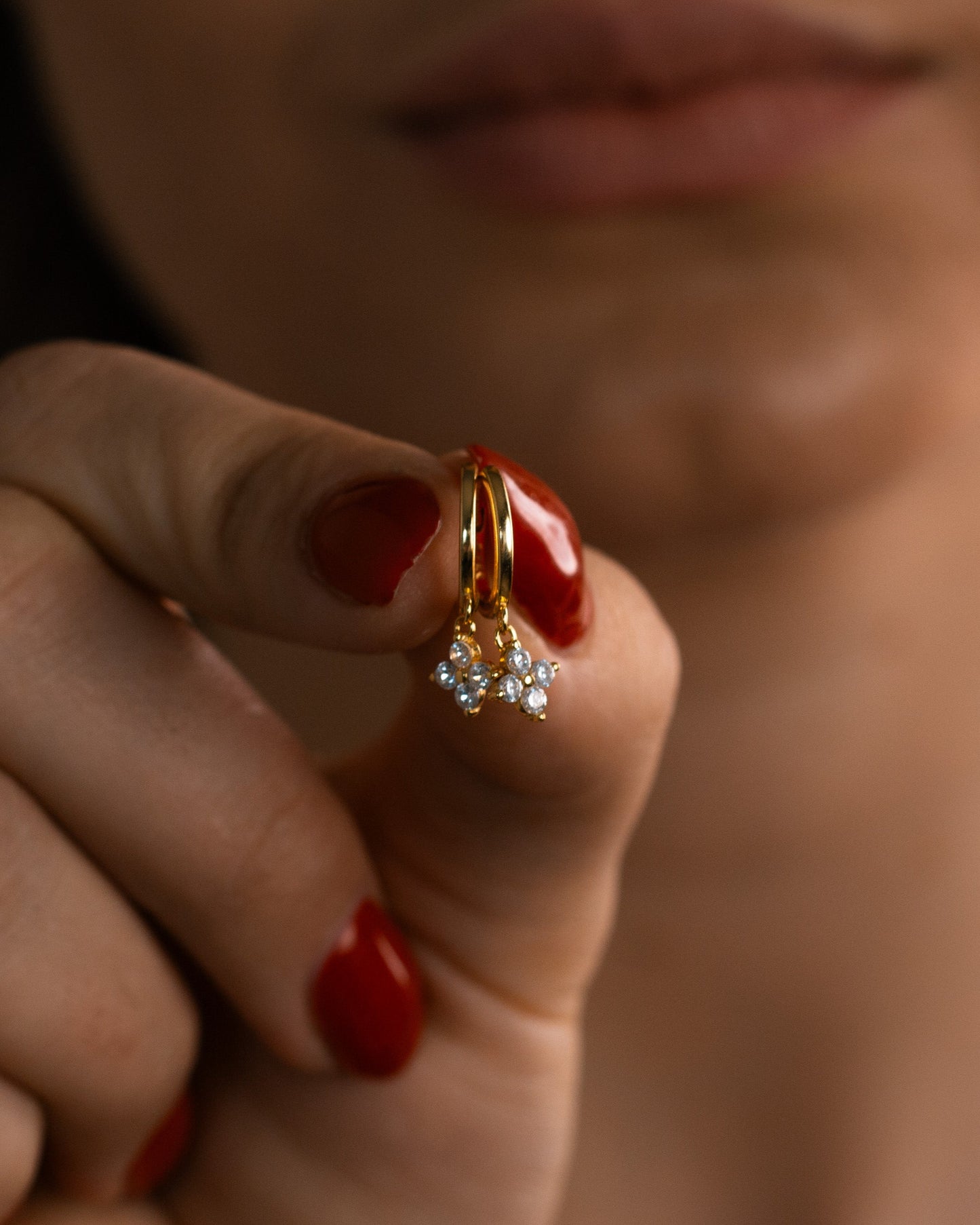 Clover Diamond Hoop Earrings