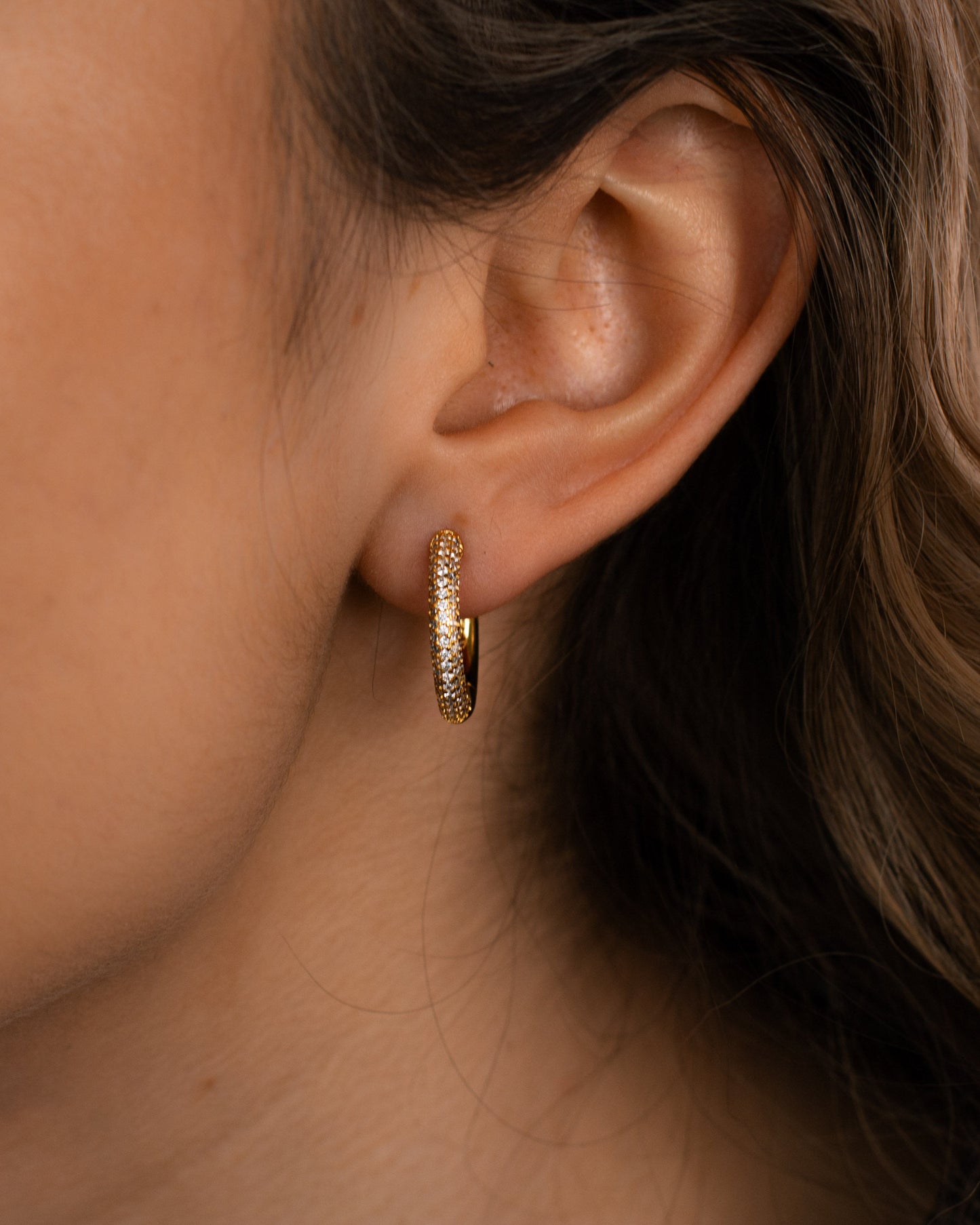 Pave Hoop Earrings