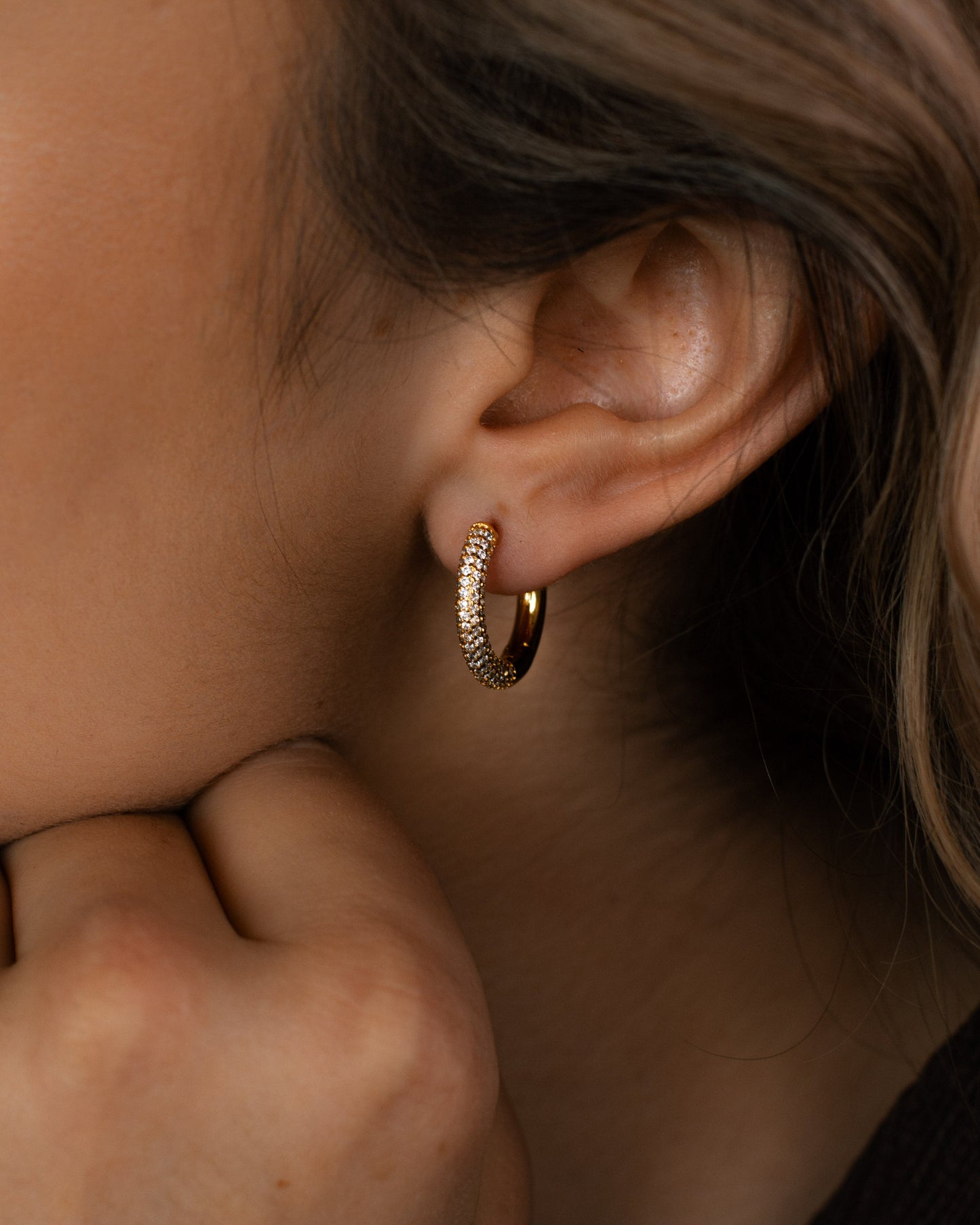 Pave Hoop Earrings