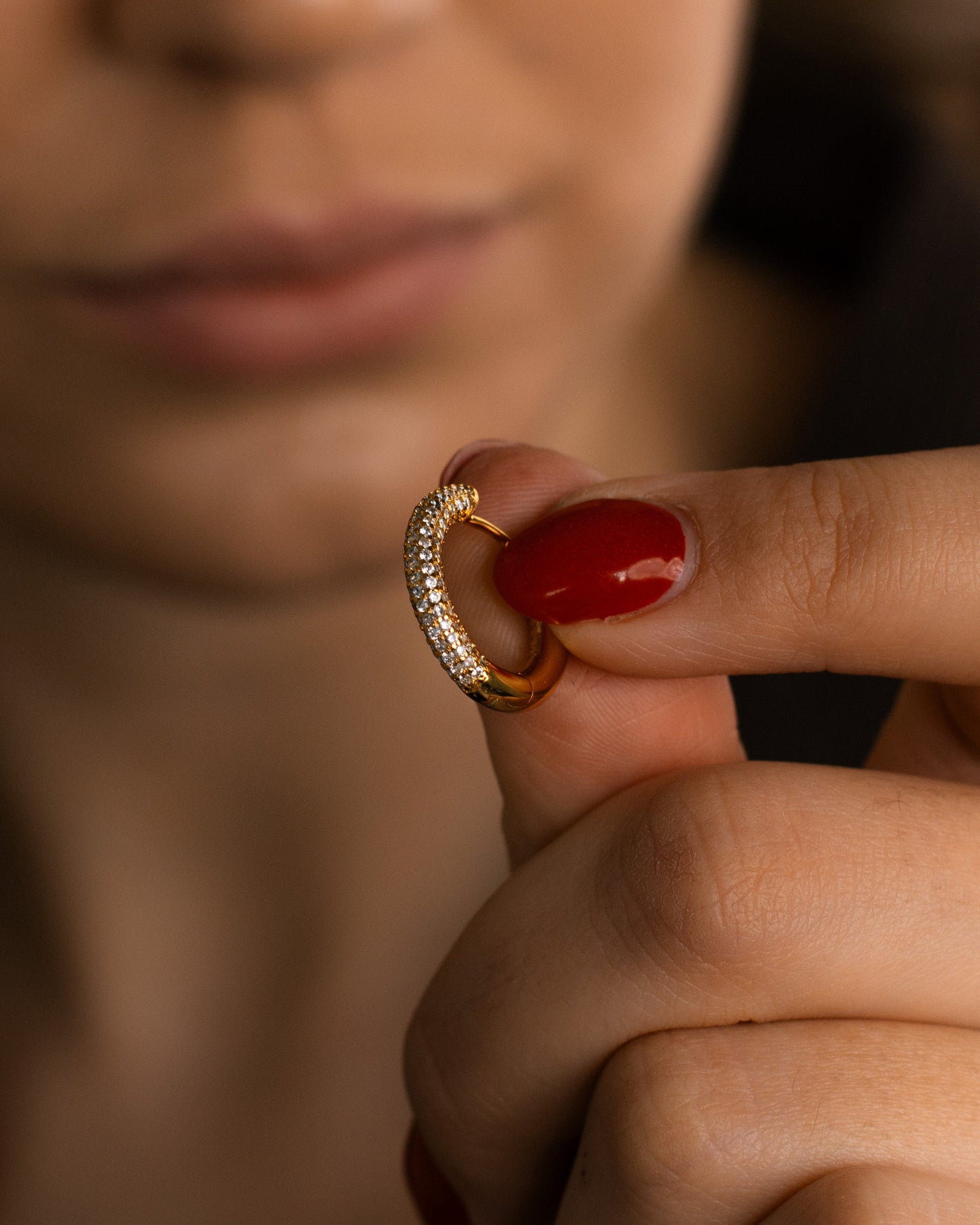 Pave Hoop Earrings
