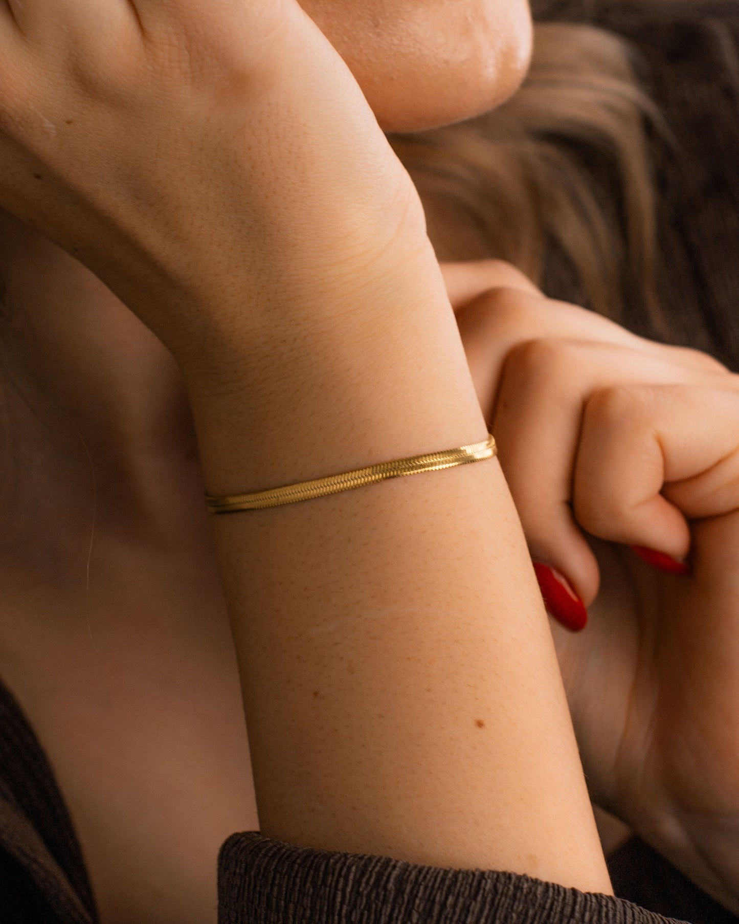 Thin Herringbone Bracelet