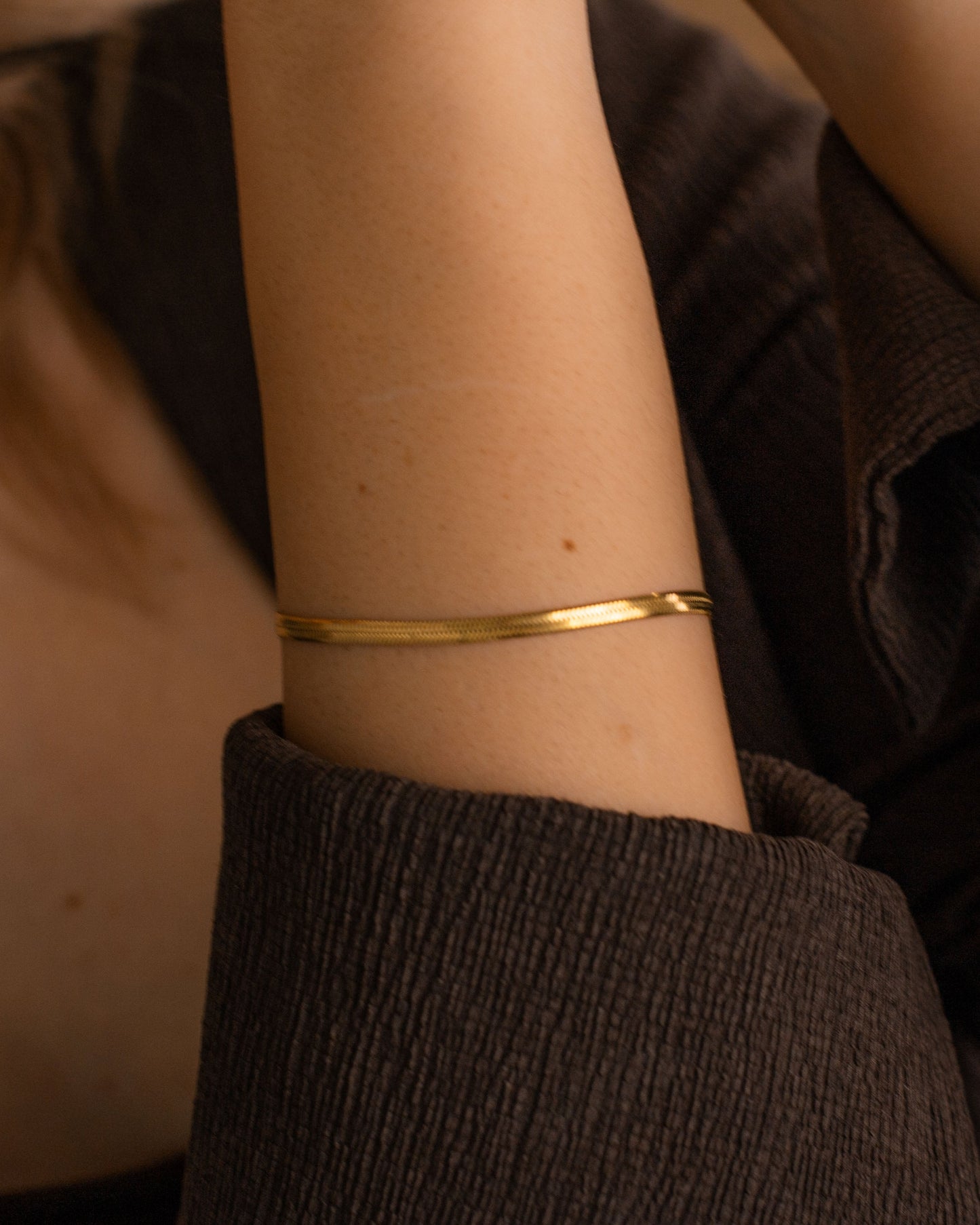 Thin Herringbone Bracelet