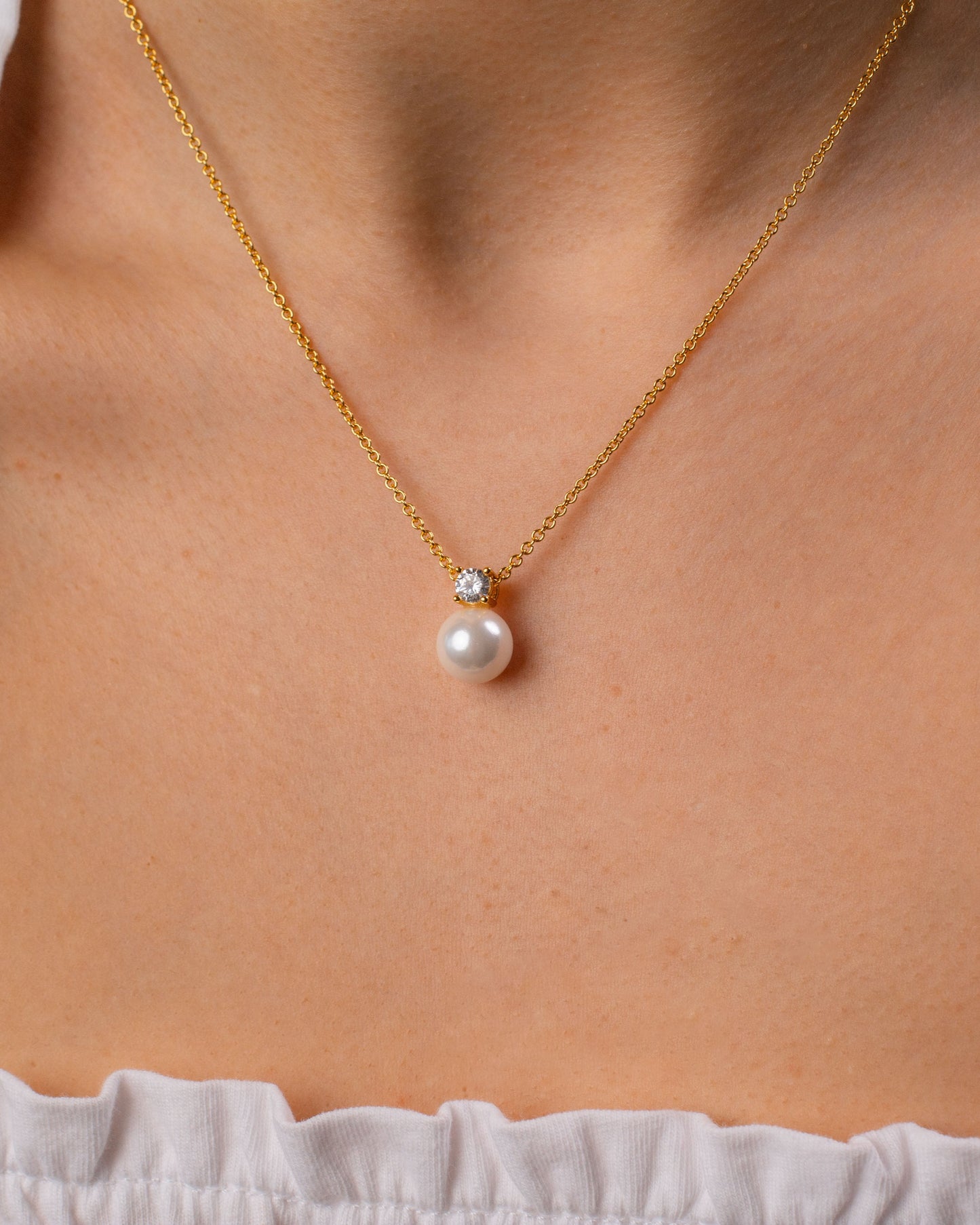 Pearl Diamond Pendant Necklace