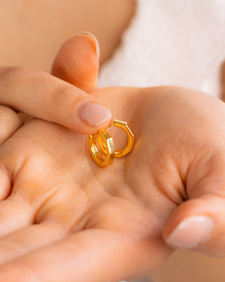 Octagon Hoop Earrings