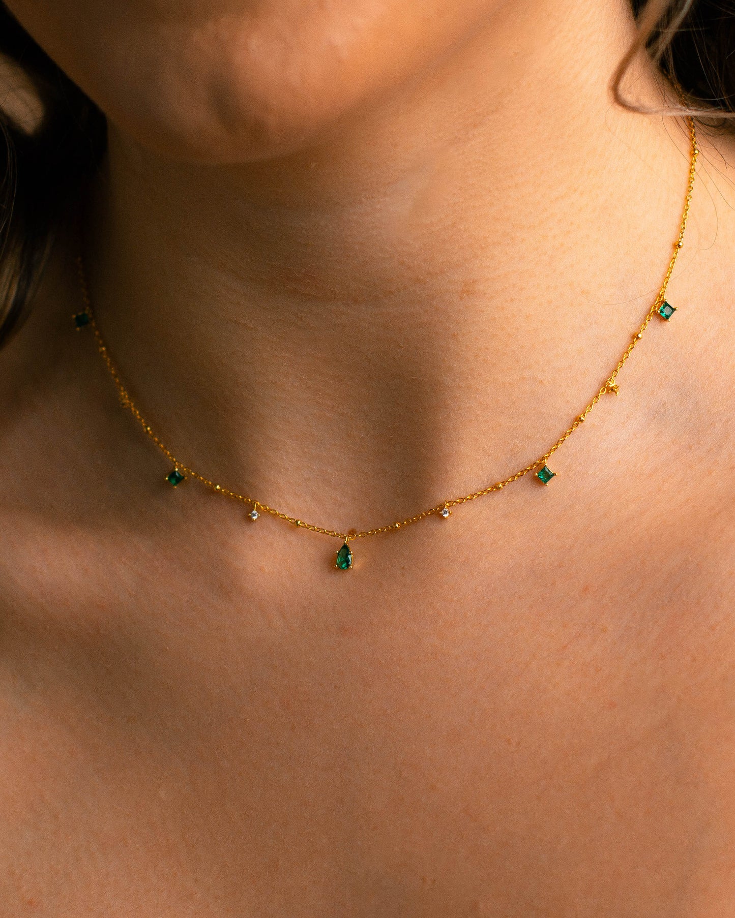 Emerald Droplet Necklace