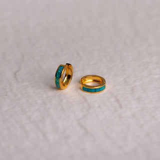 Green Opal Inlay Earrings
