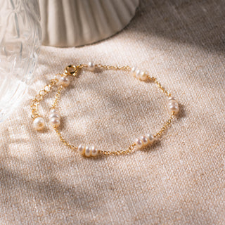 Triple Pearl Station Bracelet