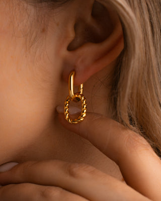 Twisted Dangle Link Earrings