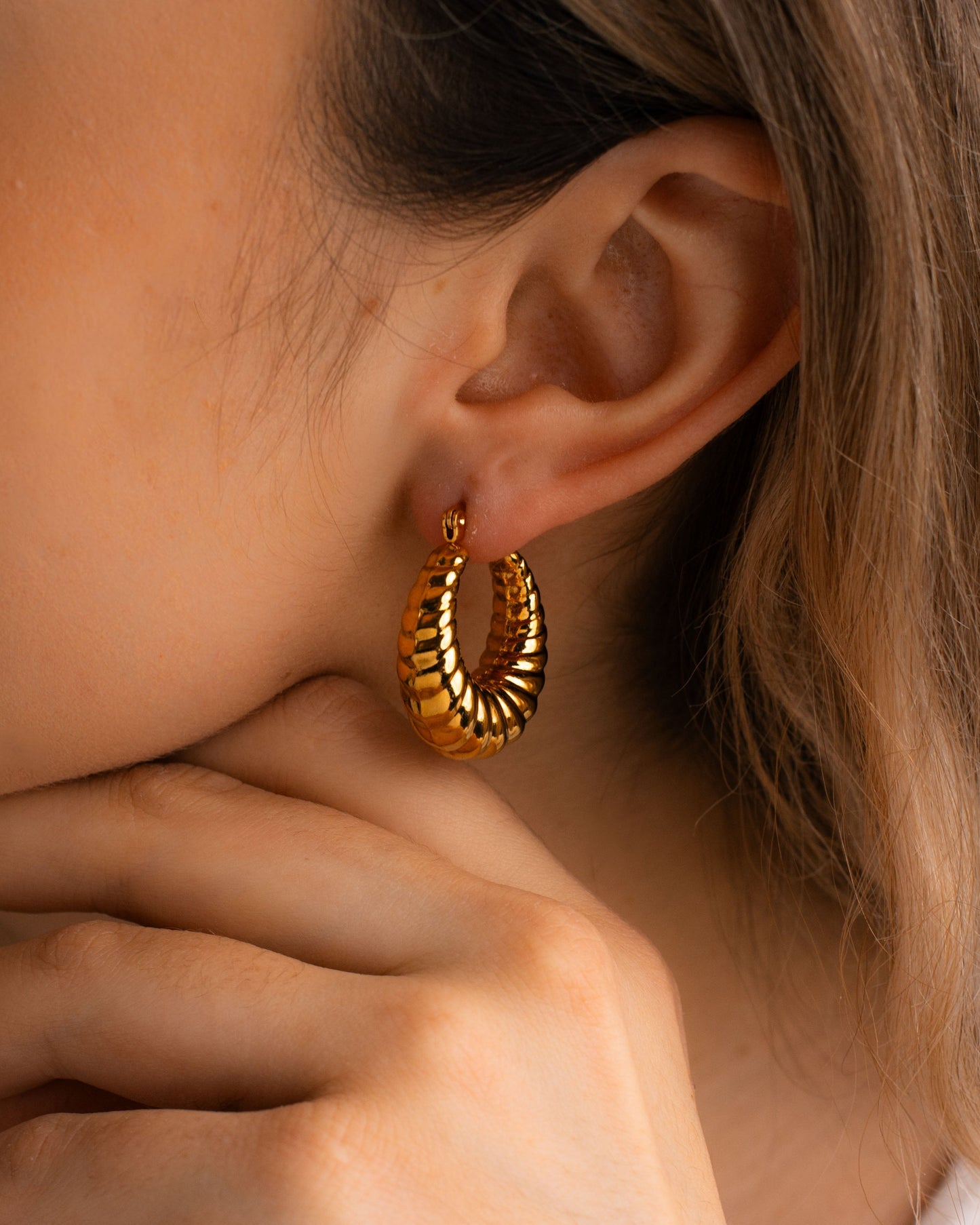 Chunky Twist Hoop Earrings