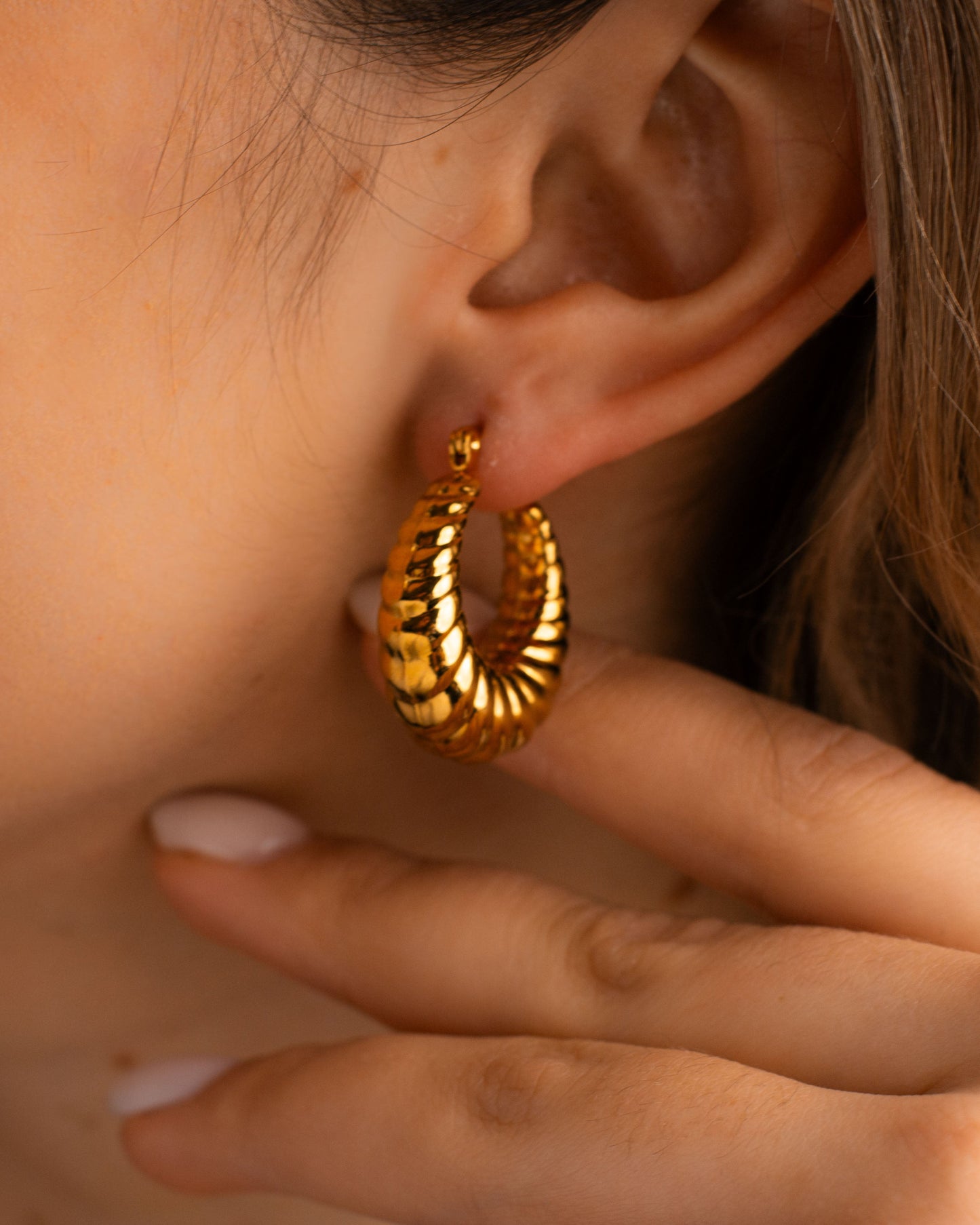 Chunky Twist Hoop Earrings