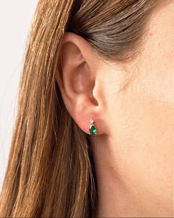 Emerald Drop Studs